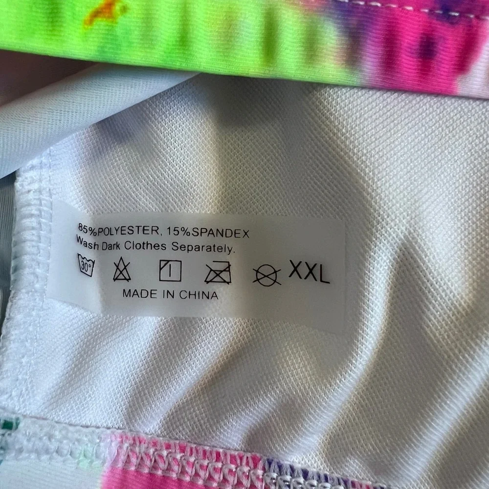 Adisputent Women's Tie Dye High Waisted Bikini Set Multicolor Size XXL NWT